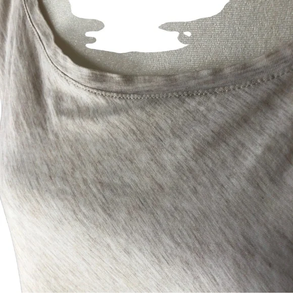 Pure Jill Pima Cotton ALine Tee Women L Oatmeal Heather Long Sleeve Scoop Neck - Picture 2 of 8